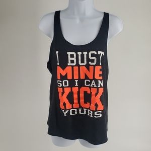 Women's Grey Trendy Gym Tank - Size Large